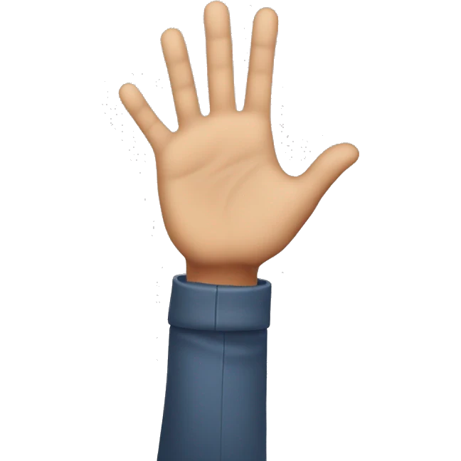 rude person holding hand up to say "stop" emoji