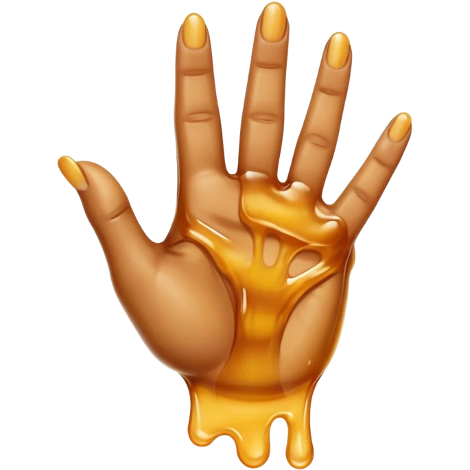 a hand with 2 fingers out and a sticky liquid on them emoji