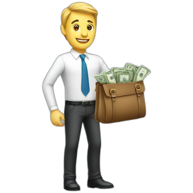 Business man with money emoji