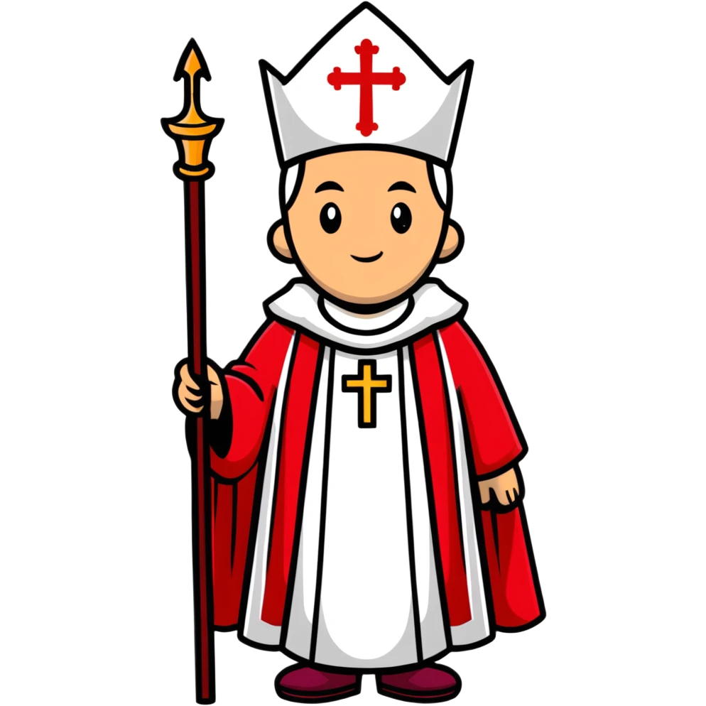 bishop dressed in red emoji