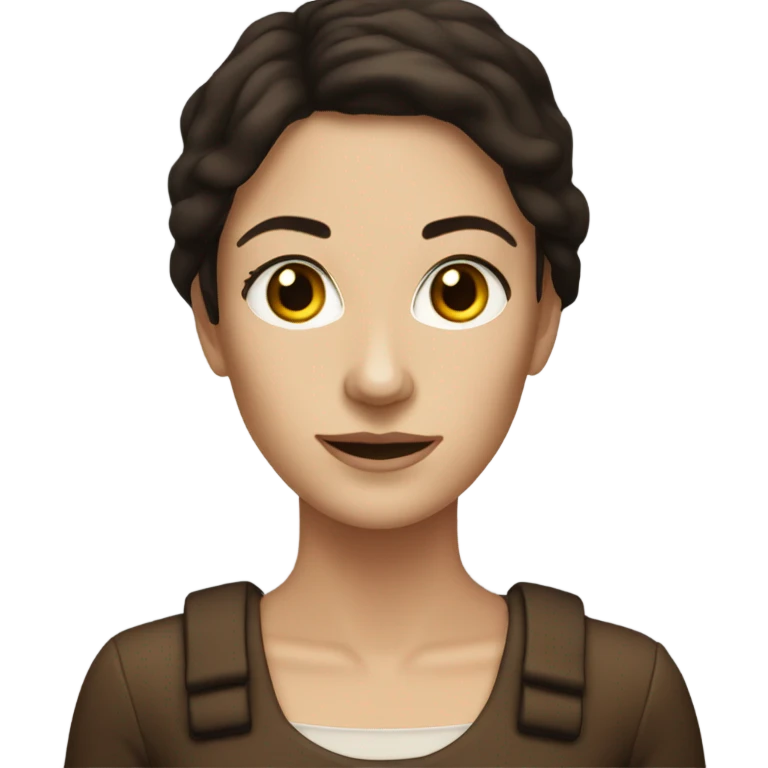 A dark-haired white woman with dark eyes dressed in a toasted bread costume emoji