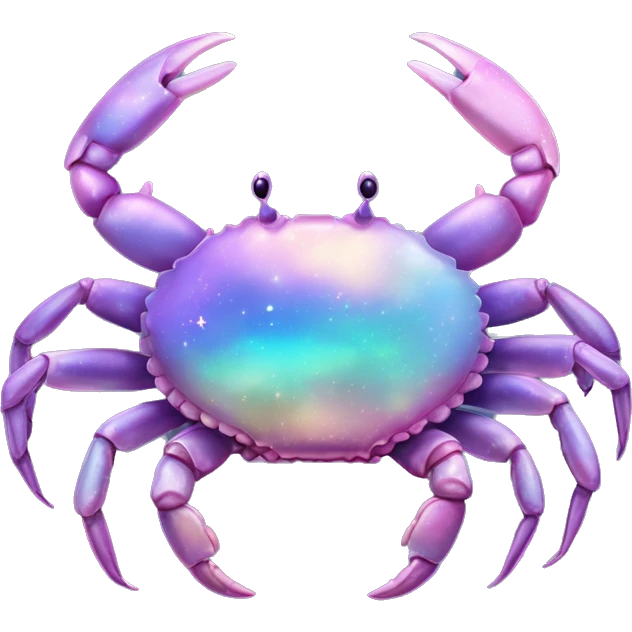 Realistic iridescent opalescent Celestial cancer Crab water dreamy astrology moon stars starry emoji