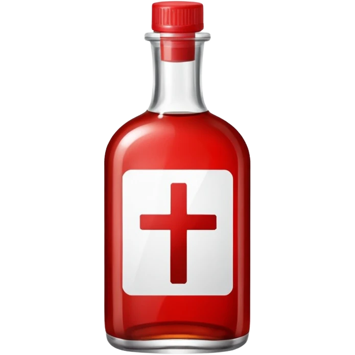 medicine syrup and cross sign above thse emoji