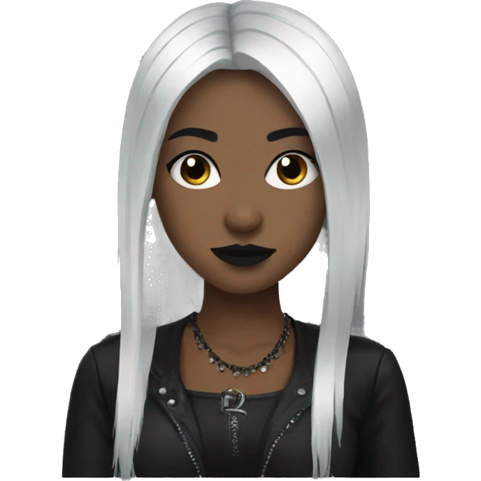 Goth girl black hair fringe  emoji