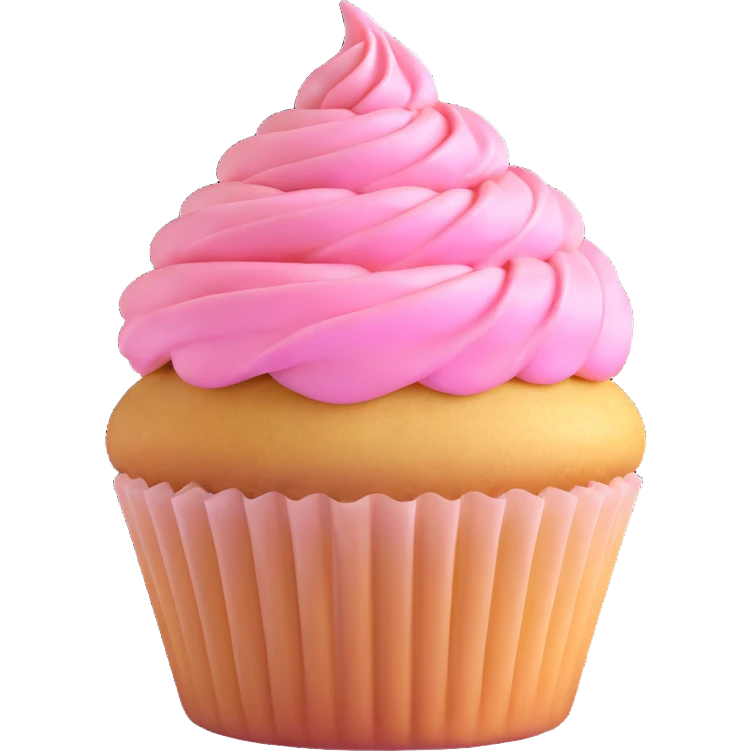 cupcake with pink icing 3D emoji style emoji