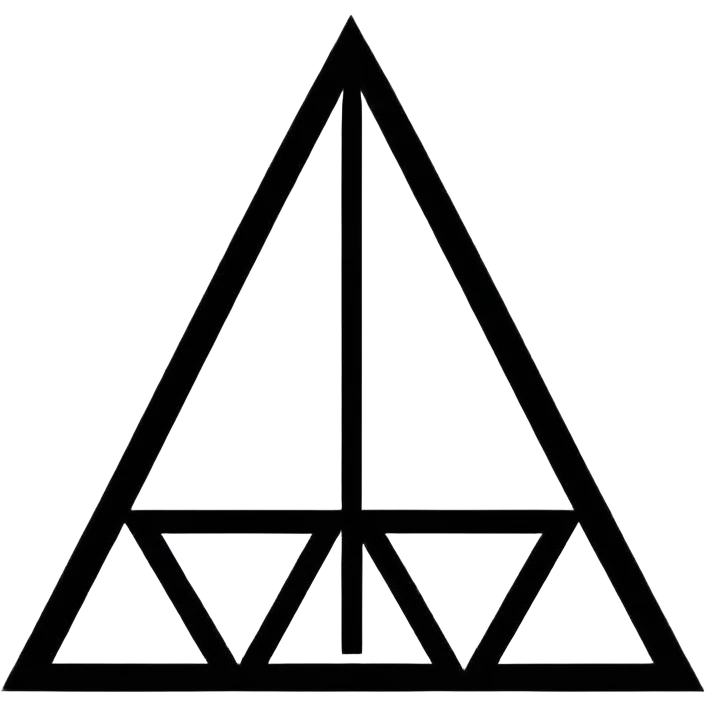 2D triangle with squares stacking up inside to demonstrate a social hierarchy (all black and white) emoji
