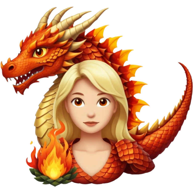 Femme qui se transforme en dragon emoji