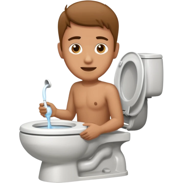 Man used toilett bowl emoji