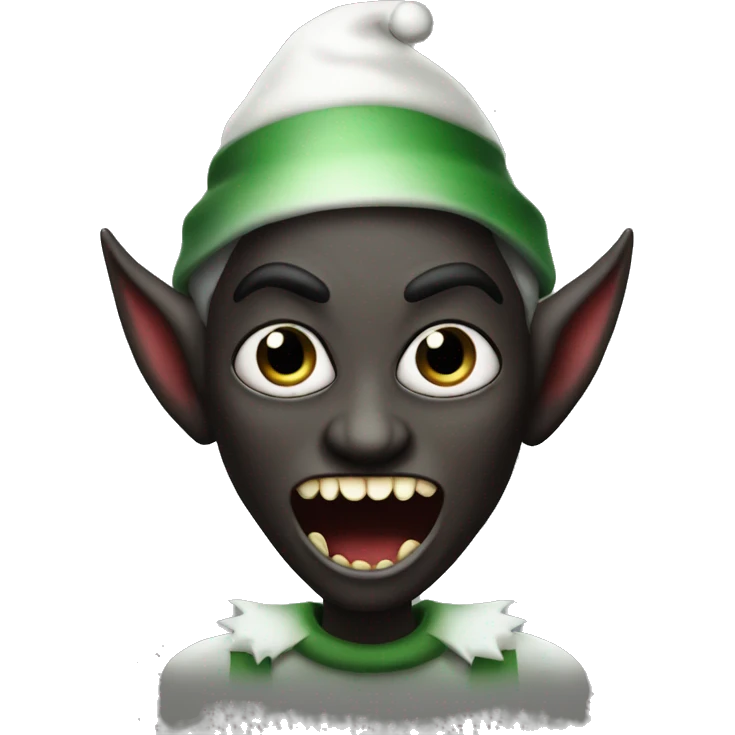 scary demon christmas elf in black emoji