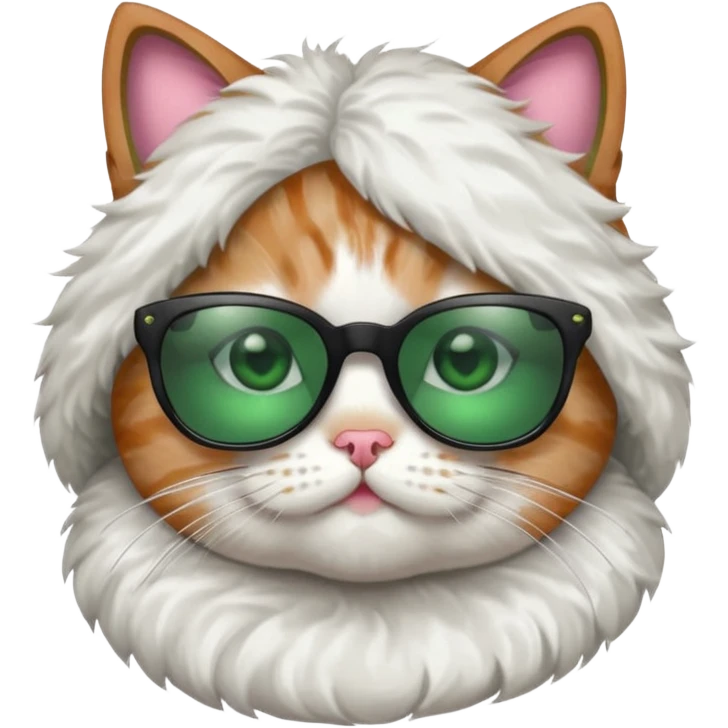 a cat wearing a bow and sun glasses emoji
