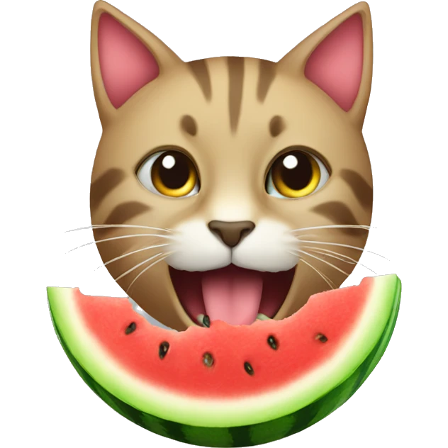 cat eating a watermelon emoji