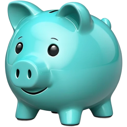 Turquoise Pig bank emoji