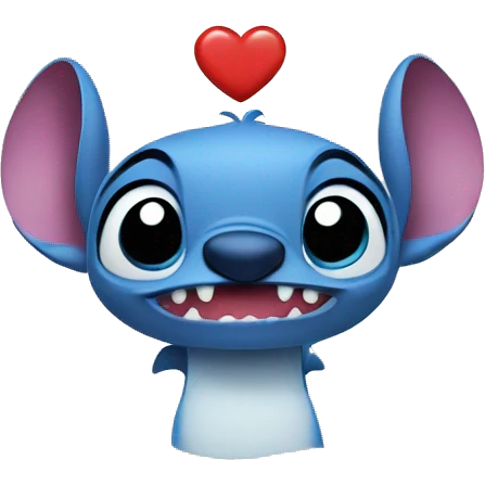 Stitch with heart eyes emoji