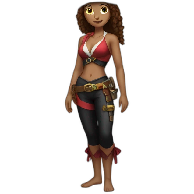 female pirate fullbody swimsuitt emoji