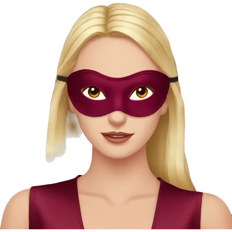 Bordeaux red silk eye mask emoji