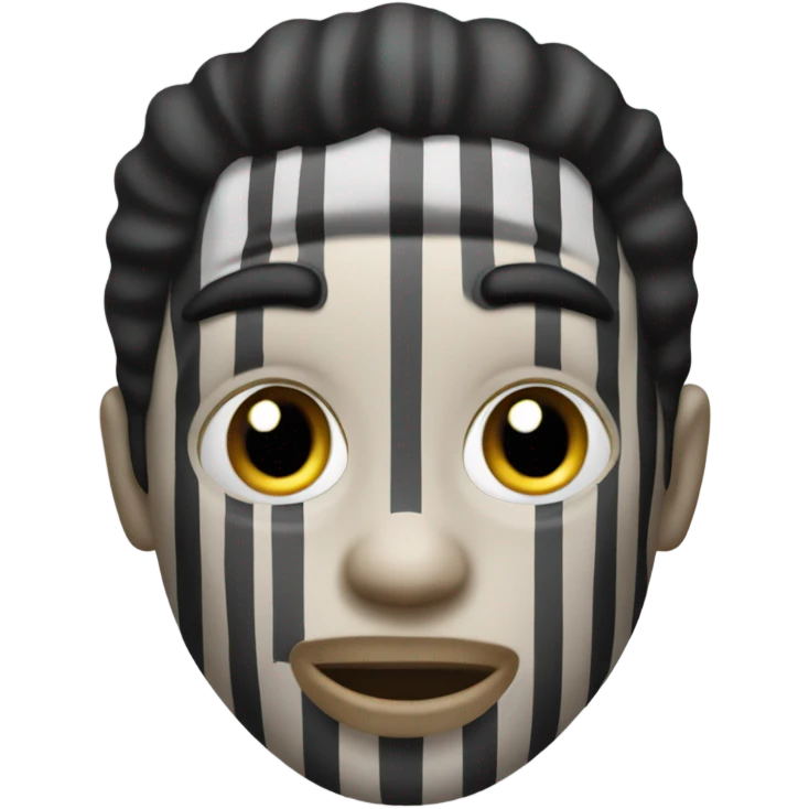 Robber black and white stripes emoji