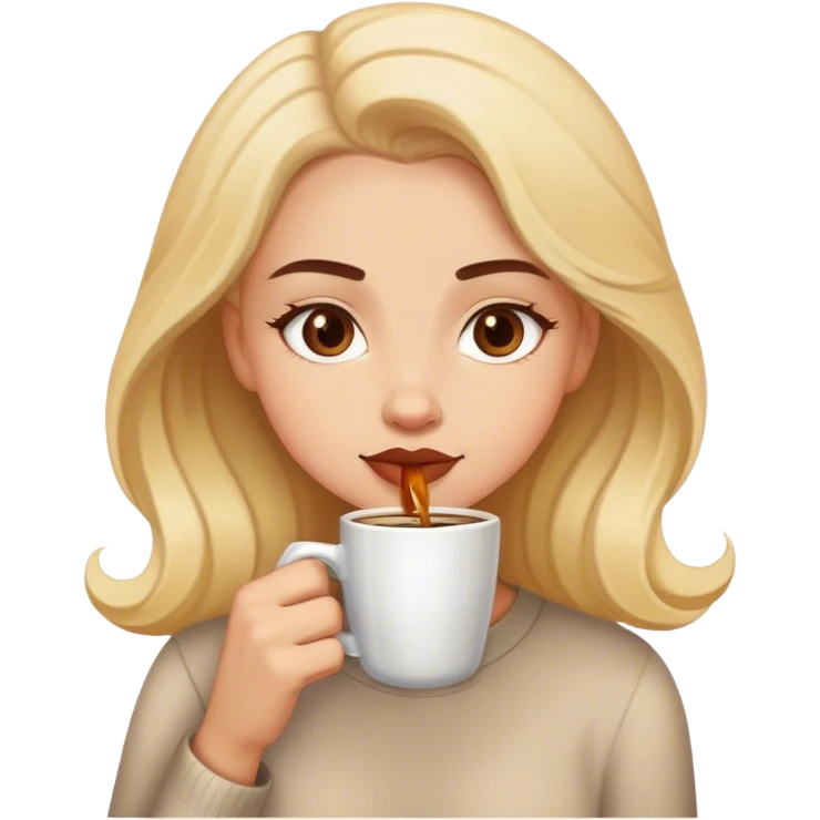 Una chica bebiendo café  emoji