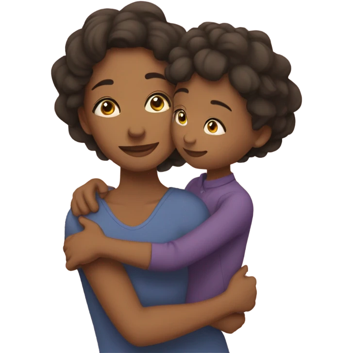 Mom hugging daughter emoji