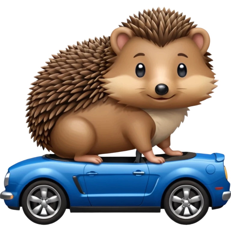 Милый ёжик с узелком еден на синем мустанке emoji