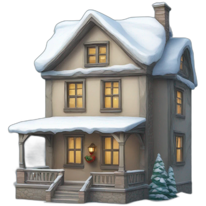 Maison avec de la neige emoji