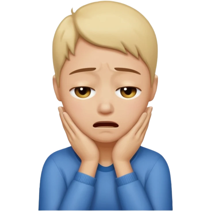 Sobbing face with hands on neck emoji