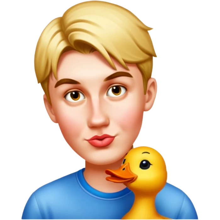 boy making duck lips  emoji
