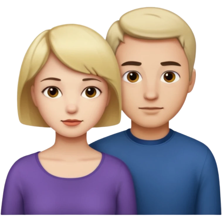 단발 여자 한명이랑 남성 한명 제작 emoji