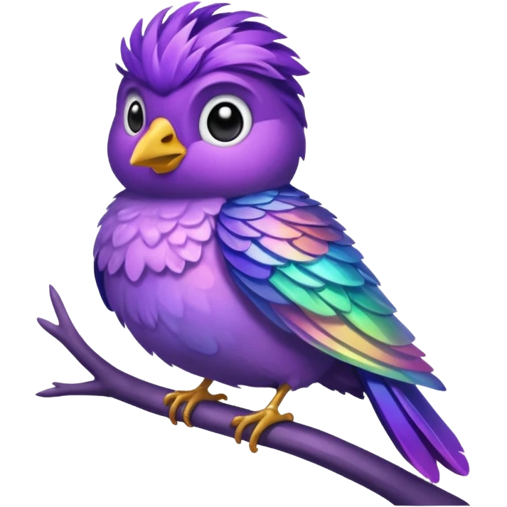 purple feathered bird emoji