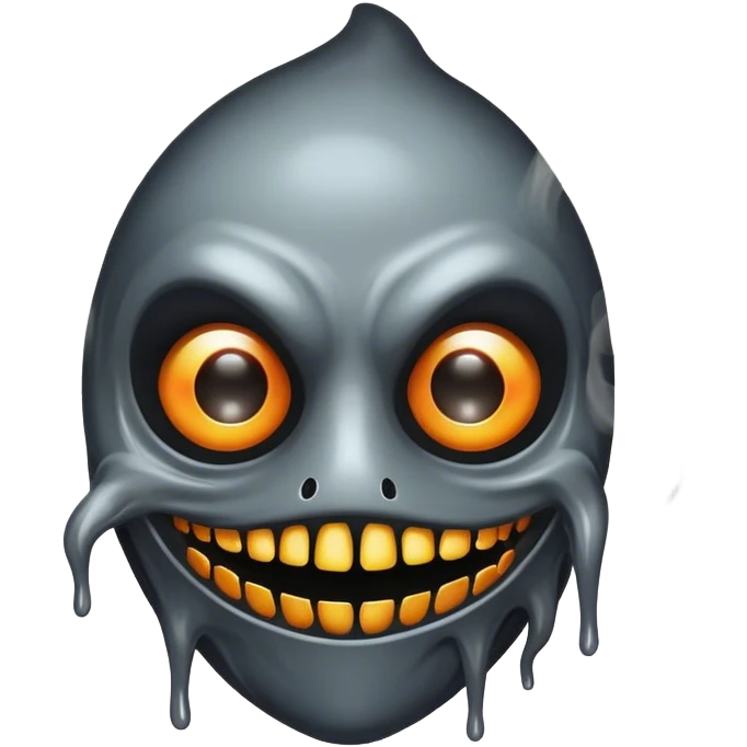 Shadow Jester A mischievous entity with a half-melted mask, glowing void eyes, and a smoke-like body. emoji