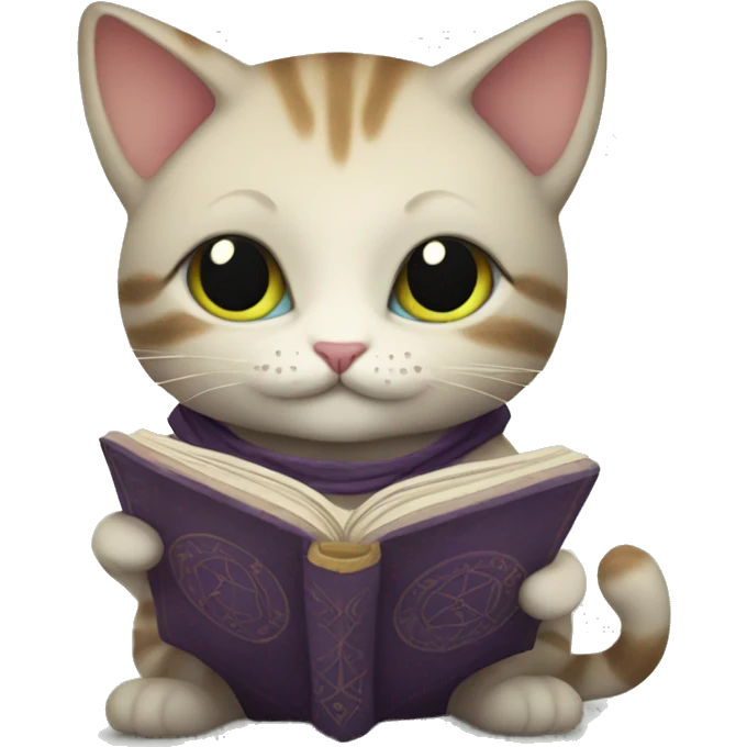 Cute cat reading tarot  emoji