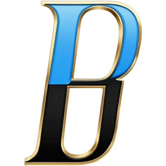 Bold Black-Blue-White-Gold Font Letter “i” emoji
