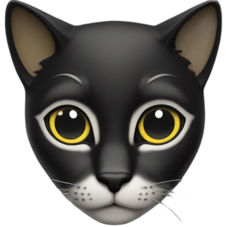 Chat noir sur un chat blanc emoji