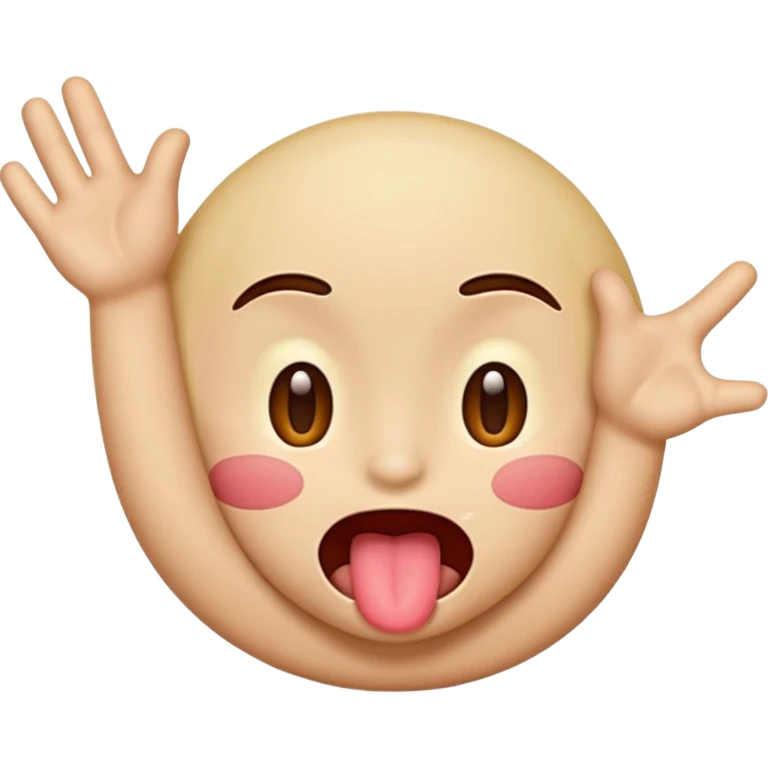 emoji with tongue out and hands to side of face emoji
