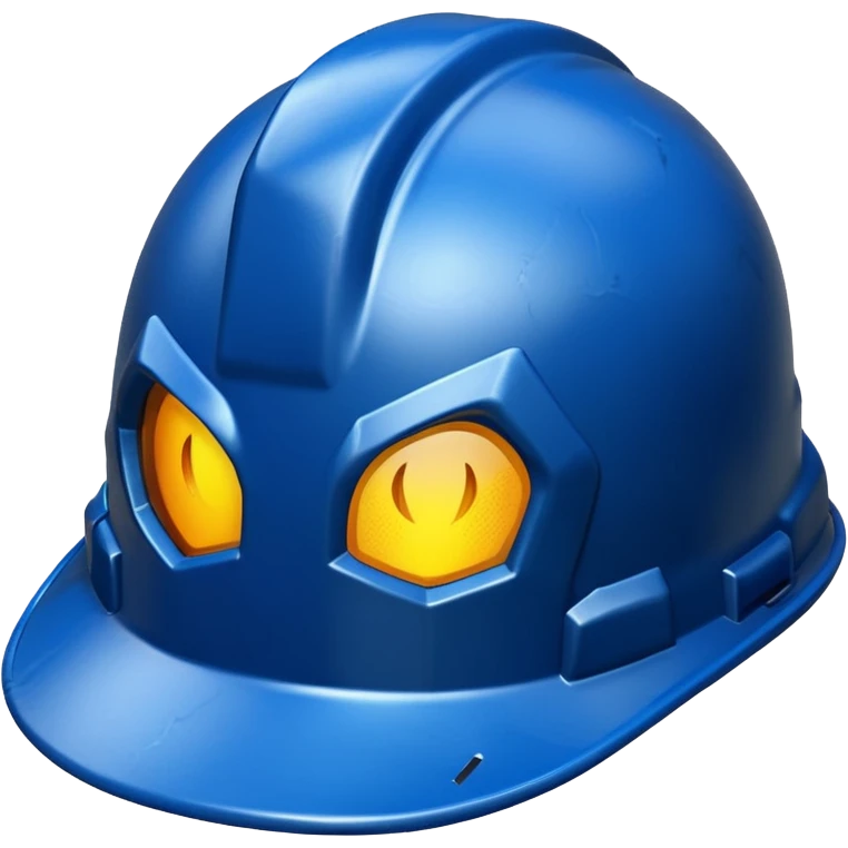 Blue evil hard hat  emoji