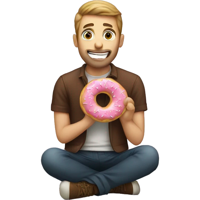Man eating a donut emoji