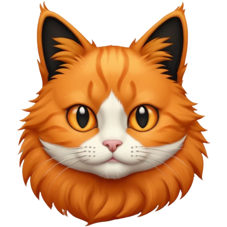 Orange cat with black quiff emoji