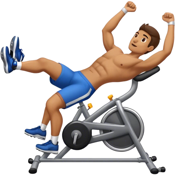 man laying down bicycle-crunches exercise emoji