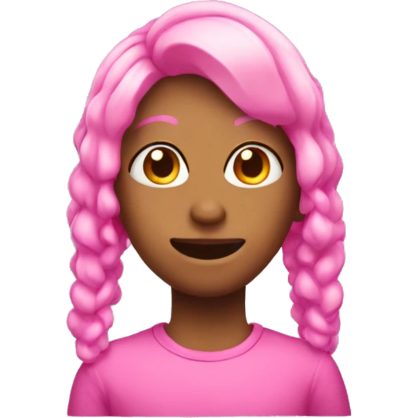 A pink shaking my head  emoji