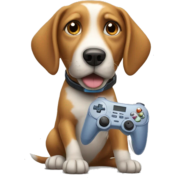 Dog playing video games  emoji