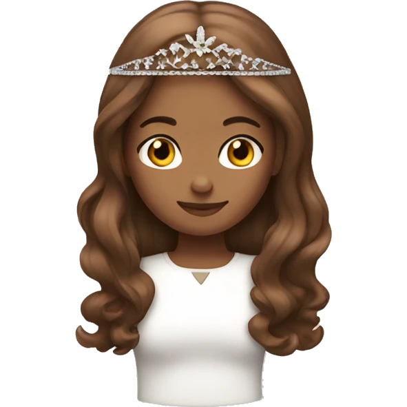 Girl with brown hair tiara emoji emoji