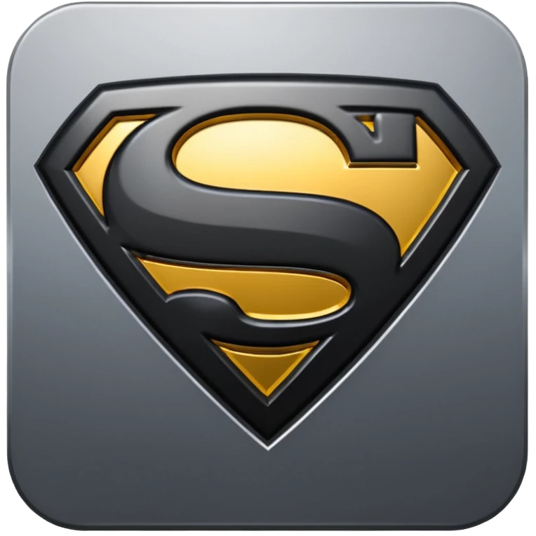 Superman Symbol Man of Steel black emoji