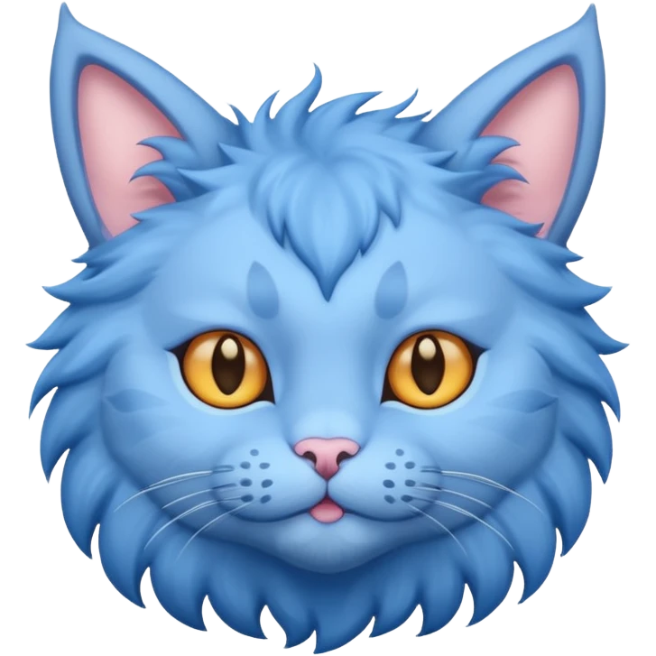 Blue cat with horns emoji