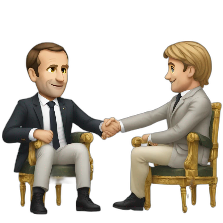 Macron qui fait un signe allemand emoji