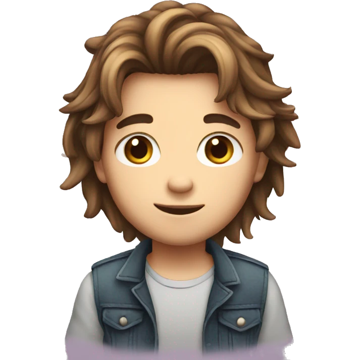 long hair cute boy emoji
