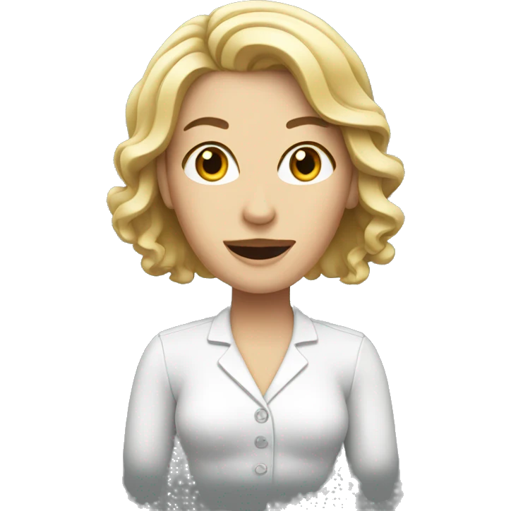 White Woman with microphone emoji