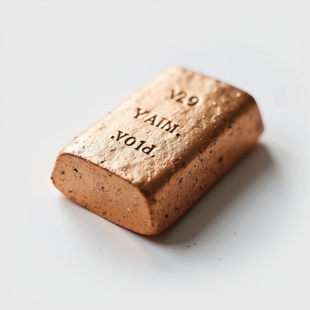 realistic copper ingot, isolated, soft shadows, realistic color emoji
