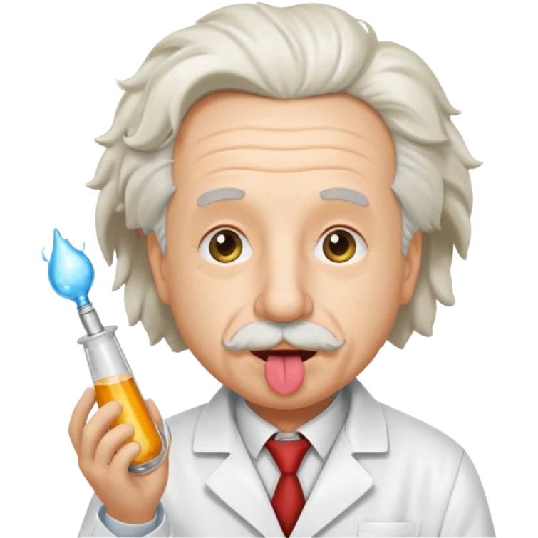 Einstein stick out your tongue, half body emoji