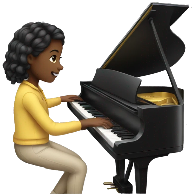 Girl playing piano emoji