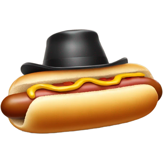 Hot dog with hat emoji