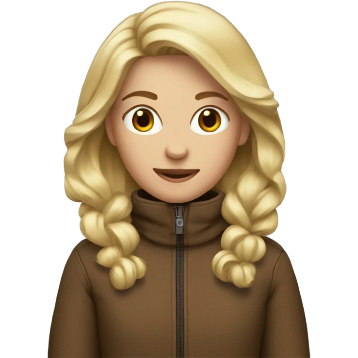 Blonde girl wearing brown ski suit emoji